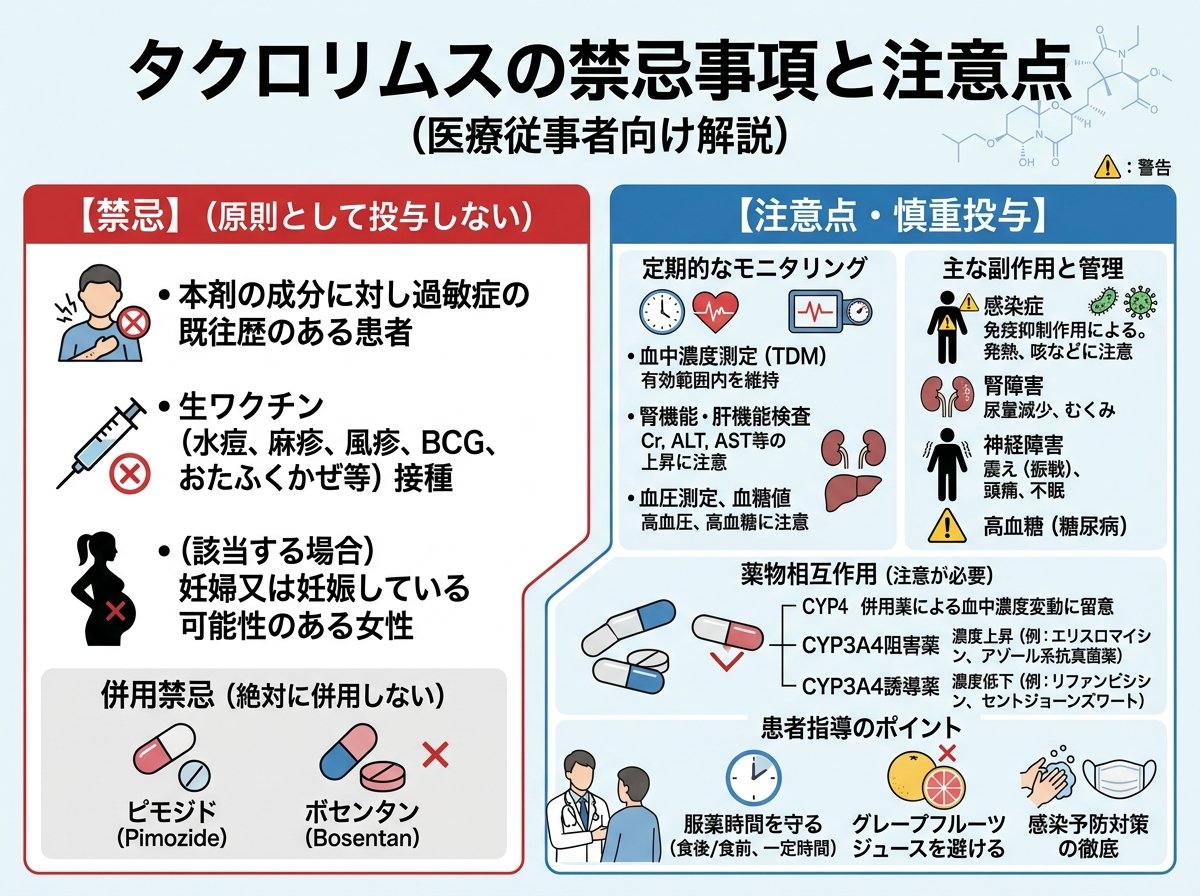 タクロリムスの禁忌事項と注意点