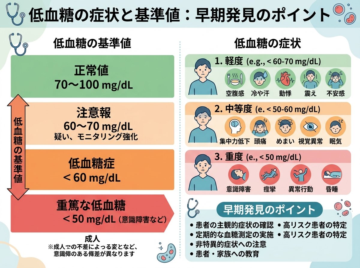 低血糖の症状と基準値：早期発見のポイント