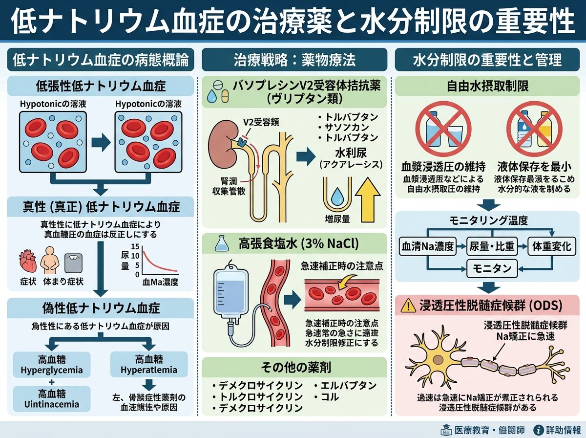 低ナトリウム血症の治療薬と水分制限の重要性