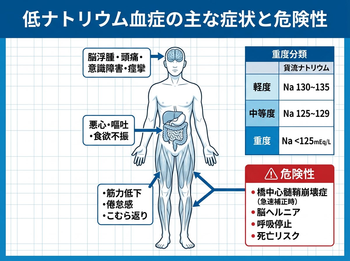 低ナトリウム血症の主な症状と危険性
