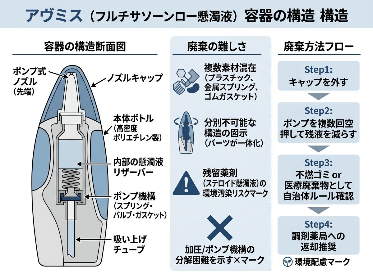 点鼻薬アラミストの容器構造と捨て方が難しい理由