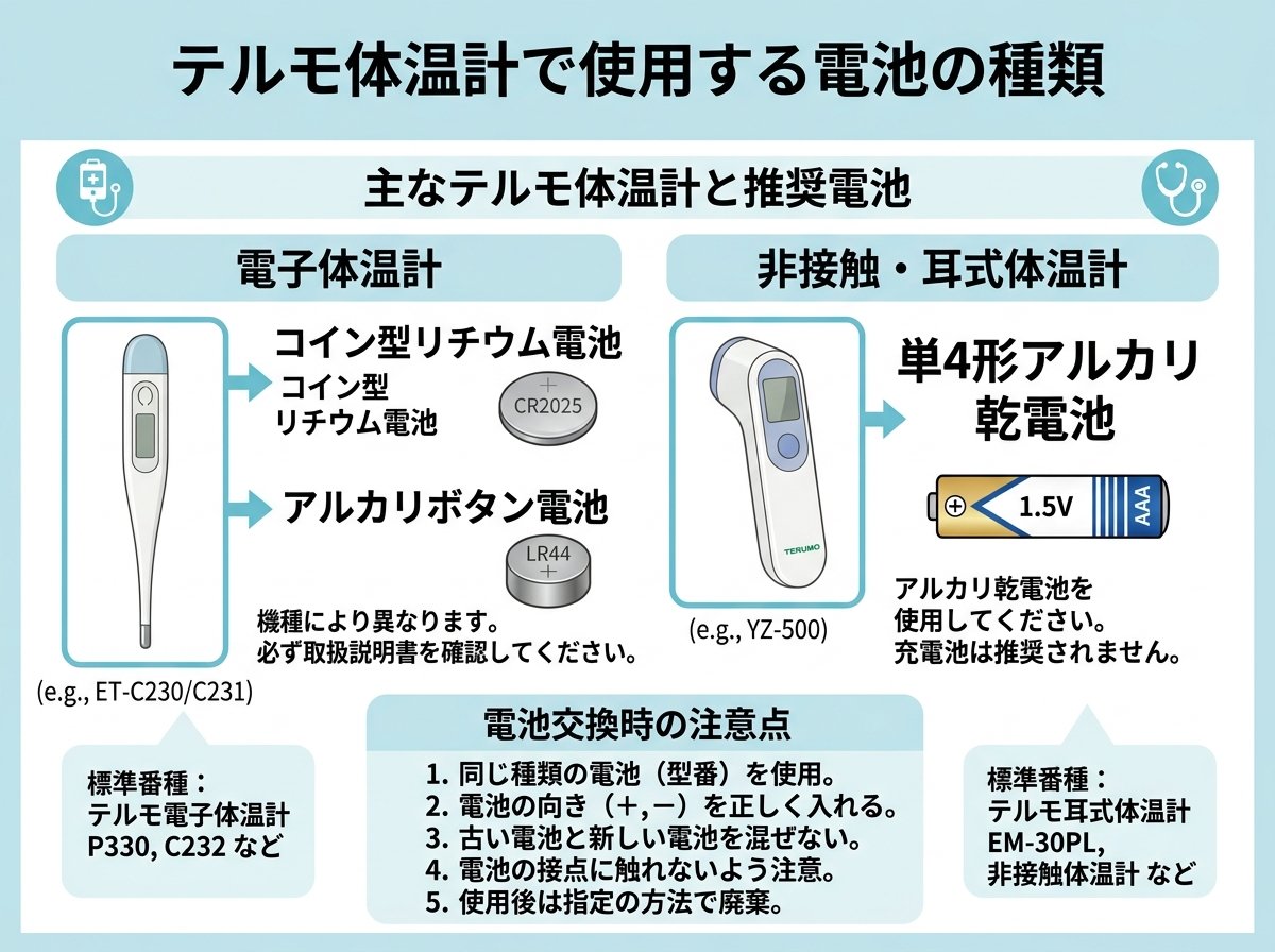 テルモ体温計で使用する電池の種類