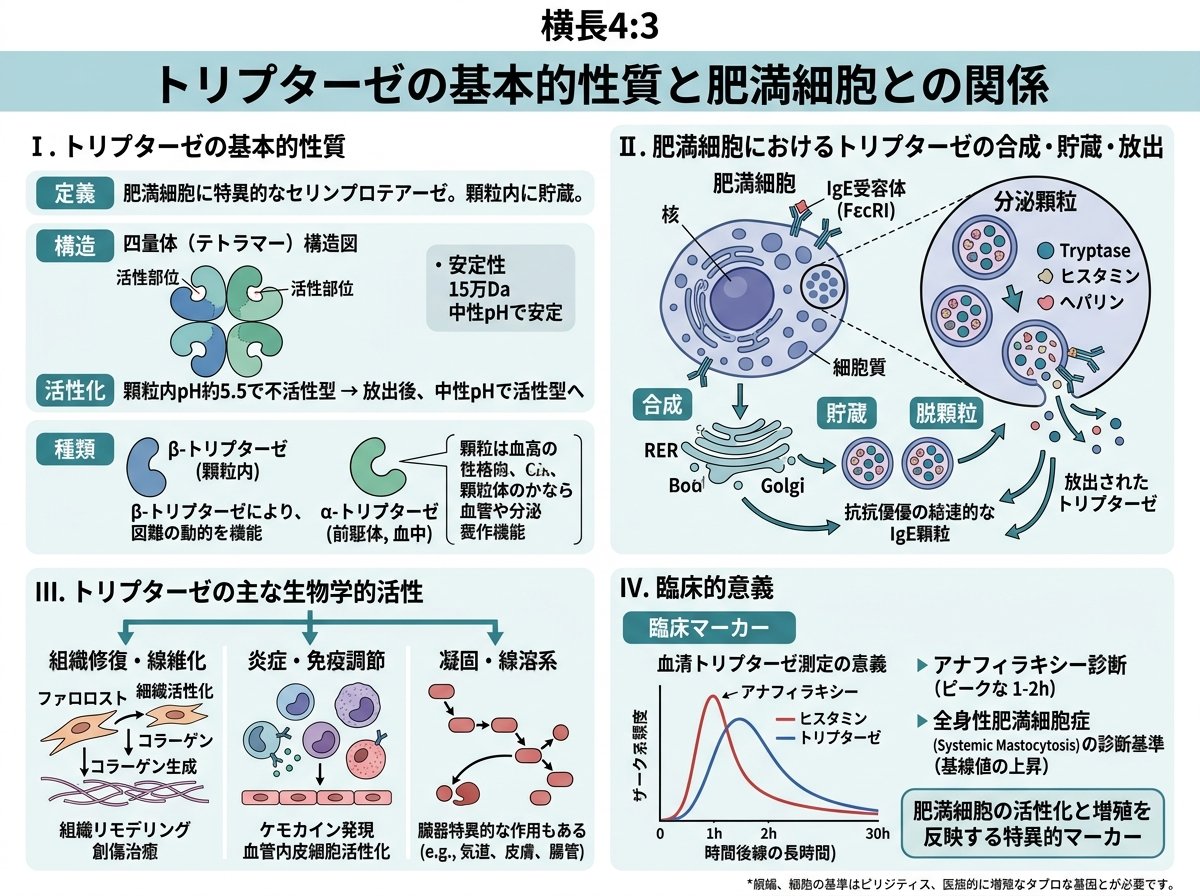 トリプターゼの基本的性質と肥満細胞との関係