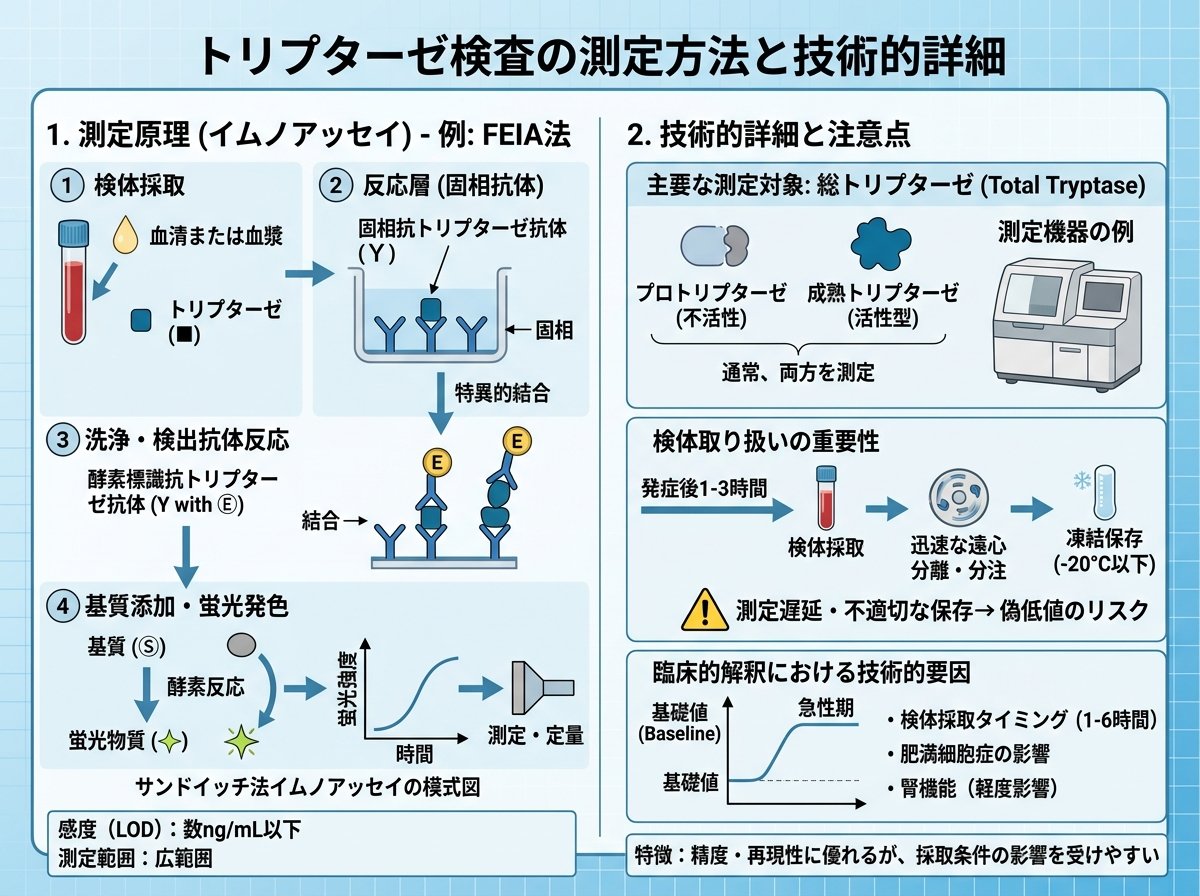 トリプターゼ検査の測定方法と技術的詳細