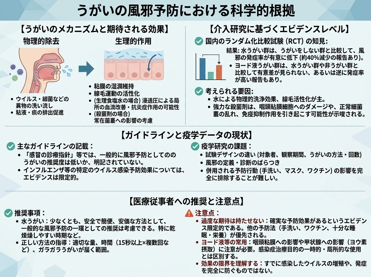 うがいの風邪予防における科学的根拠