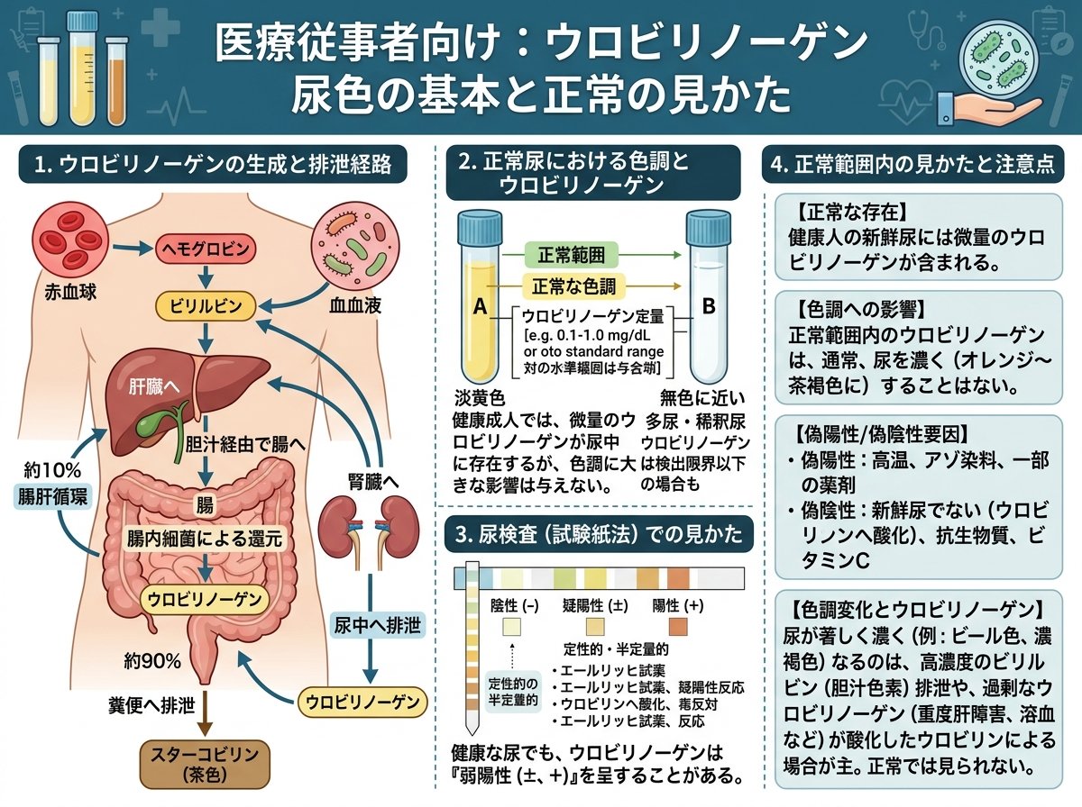 ウロビリノーゲン 尿 色の基本と正常の見かた